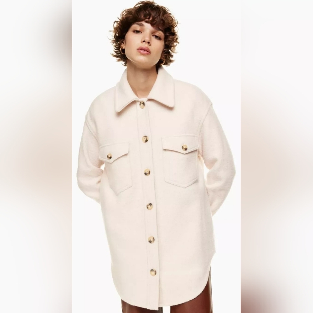 ARITZIA GANNA SHIRT JACKET- SIZE 2XS- COlOR HEATHER BONE